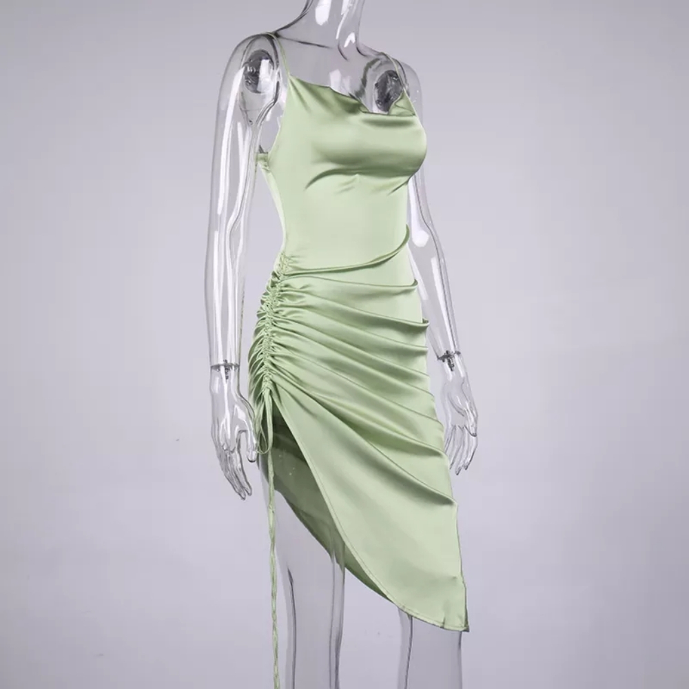 Mint green Satin dress - Picture 3 of 6